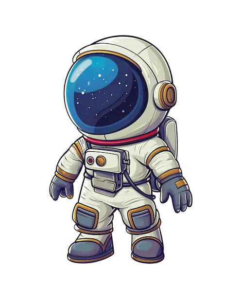 astronaut typing test mascot